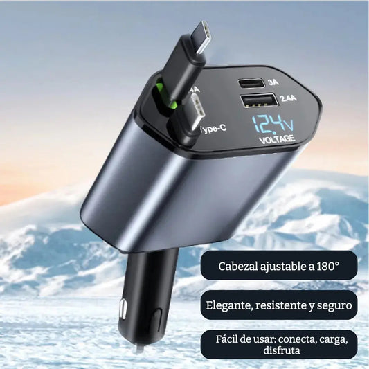 CARGADOR RETRÁCTIL 4 EN 1