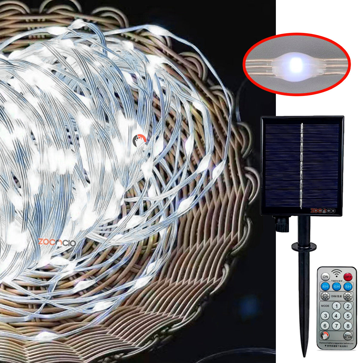 Guirnaldas luces LED solares para exteriores- 20m
