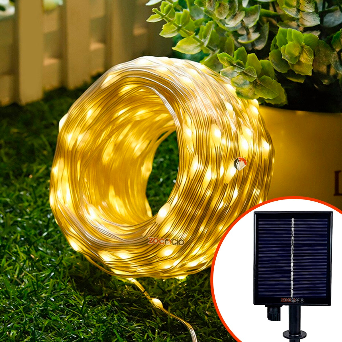 Guirnaldas luces LED solares para exteriores- 20m