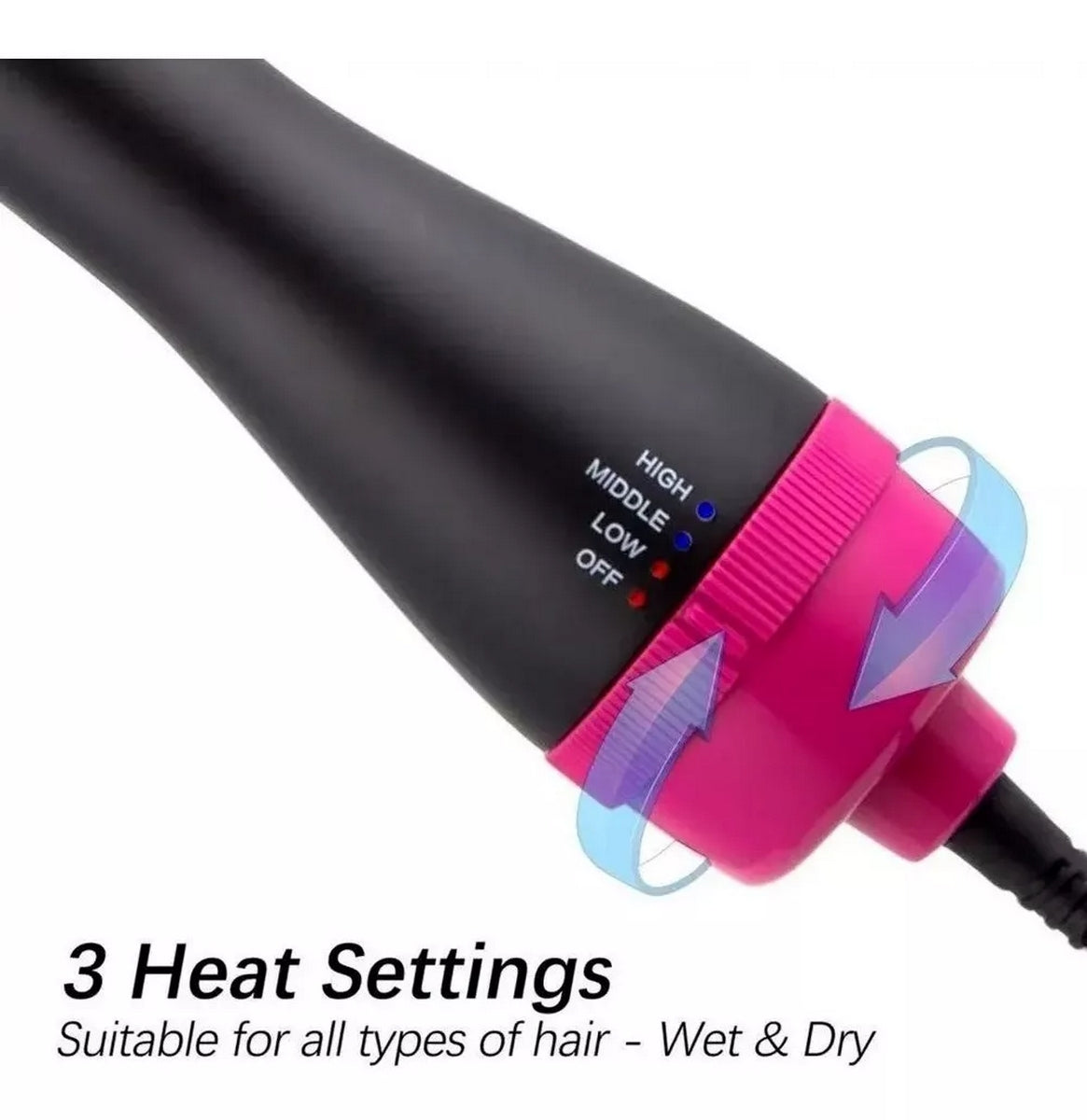 Cepillo Secador Rizador 3 En 1 Electrico