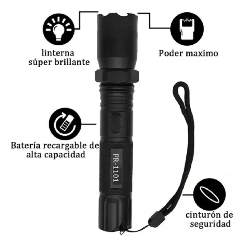 Linterna Taser eléctrica recargable