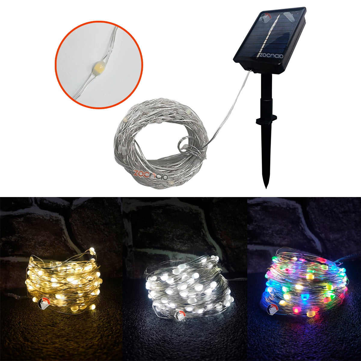 Guirnaldas luces LED solares para exteriores- 20m