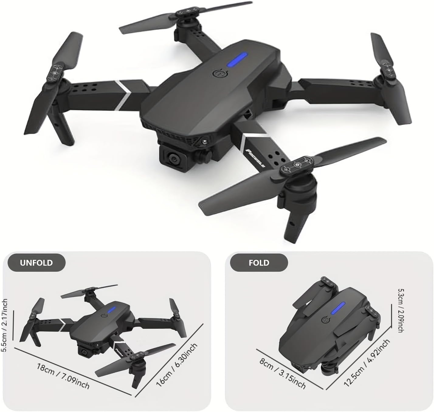 Mini dron  Doble Camara 3 Baterias 4k H18
