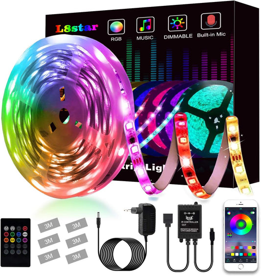 Cinta De Luz LED 20mts Bluetooth 5050 RGB + Control