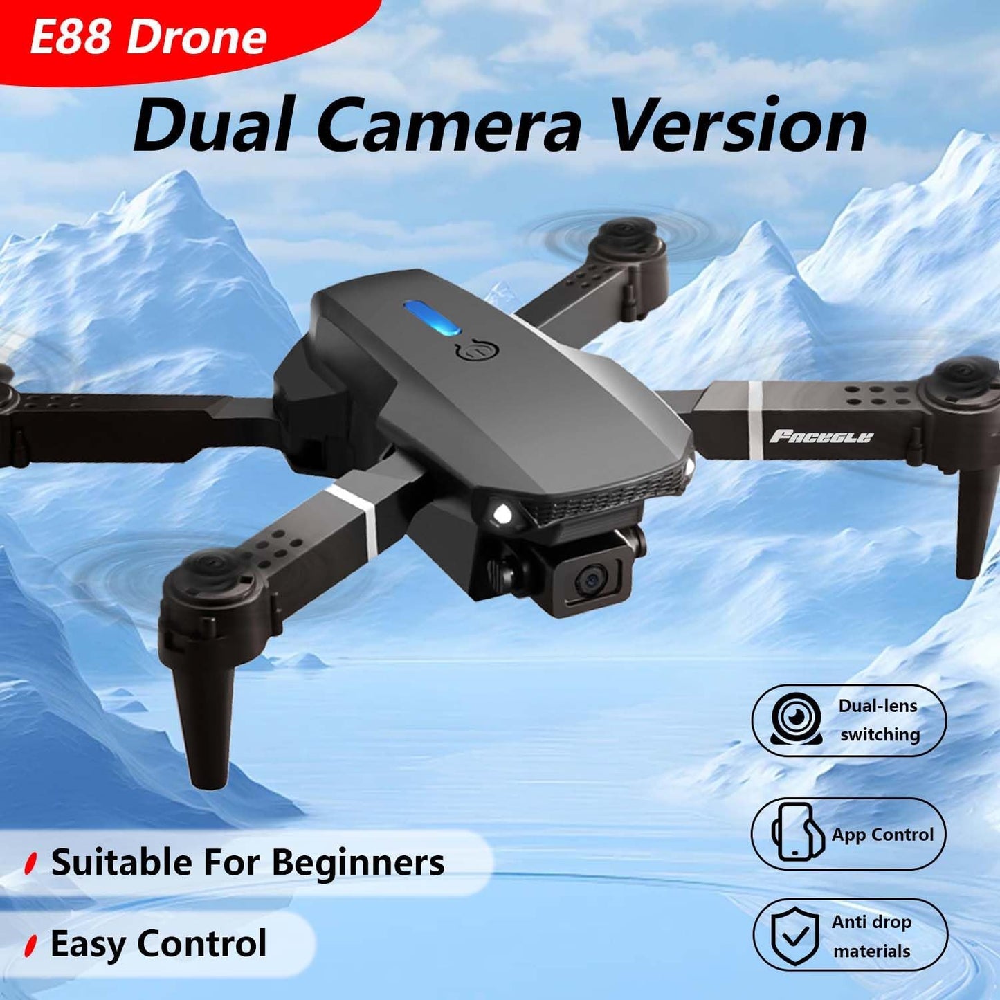 Mini dron  Doble Camara 3 Baterias 4k H18