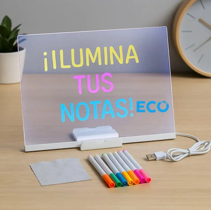 Tablero de mensajes LED acrílico recargable creativo