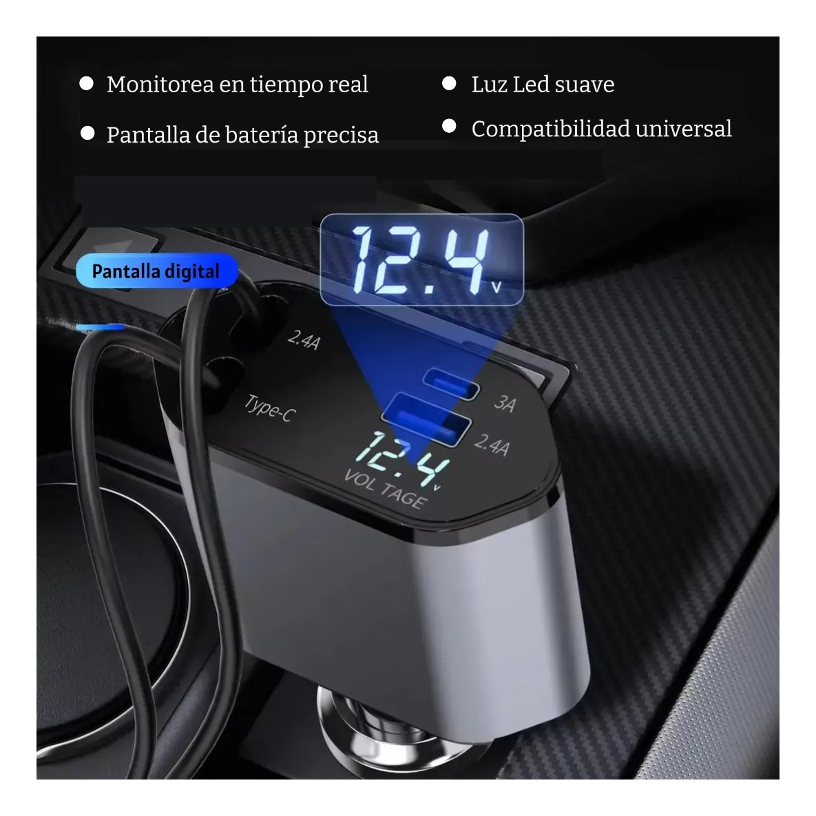 CARGADOR RETRÁCTIL 4 EN 1