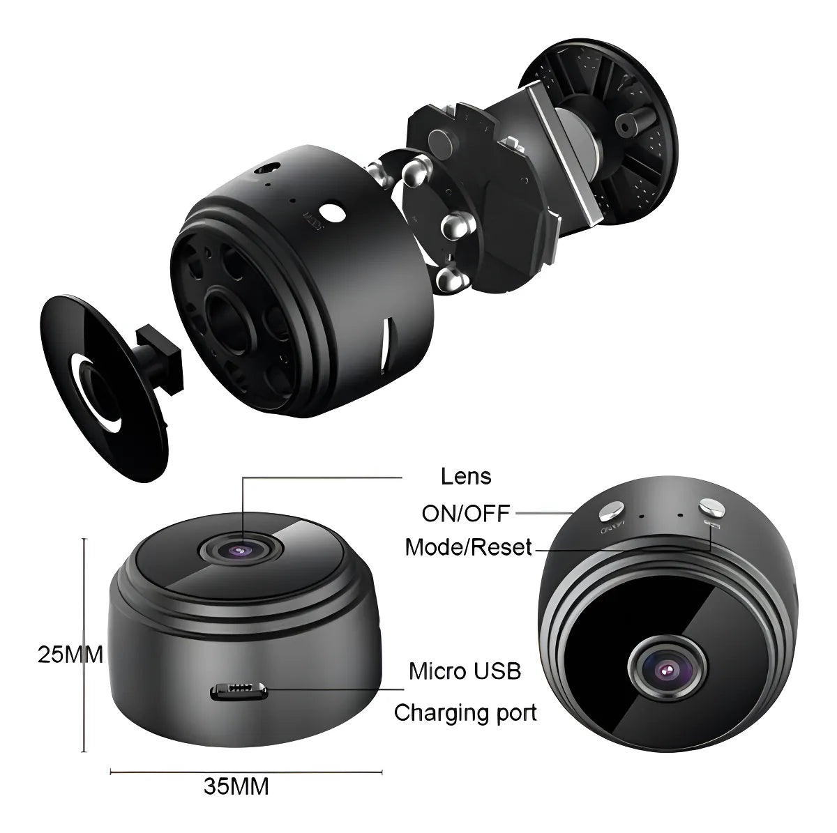 Mini Cámara espia A9 1080P full hd