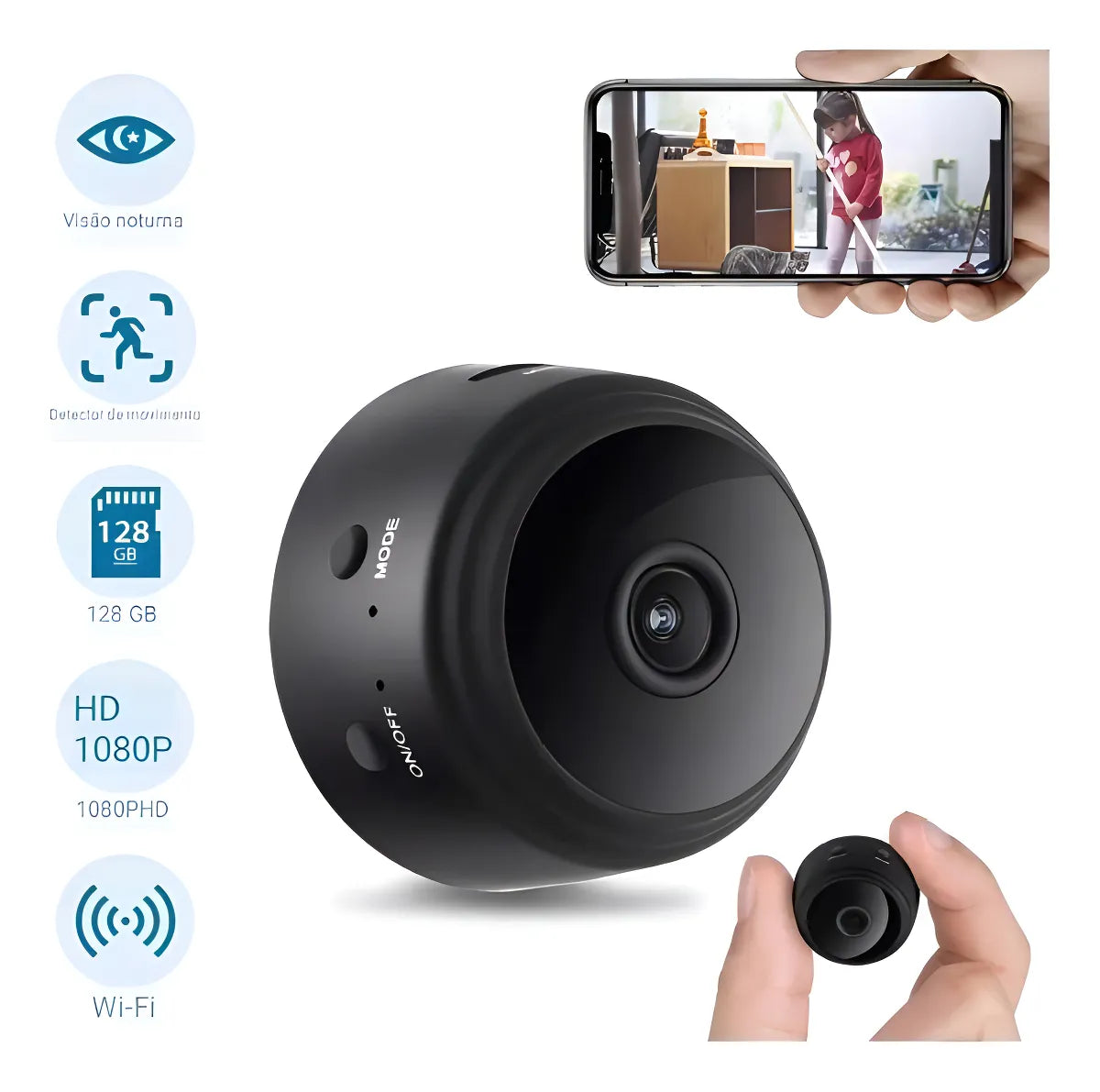 Mini Cámara espia A9 1080P full hd