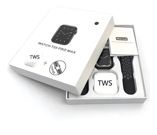 Combo T55 Pro Max Smartwatch y Audifonos