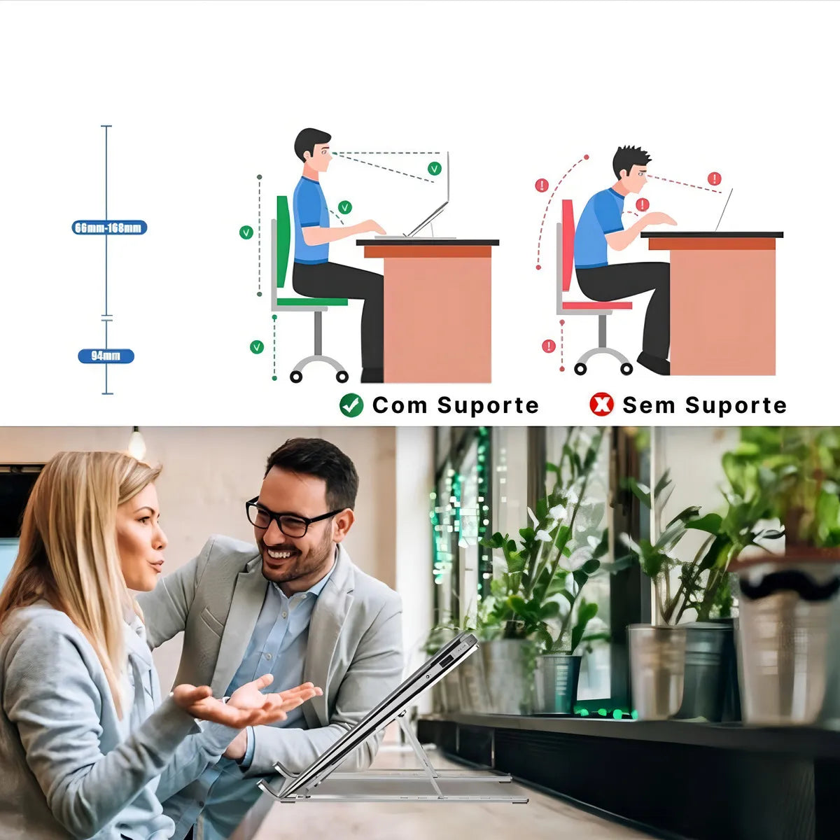 Base Soporte Para Portátil metálica Plegable Ergonómica