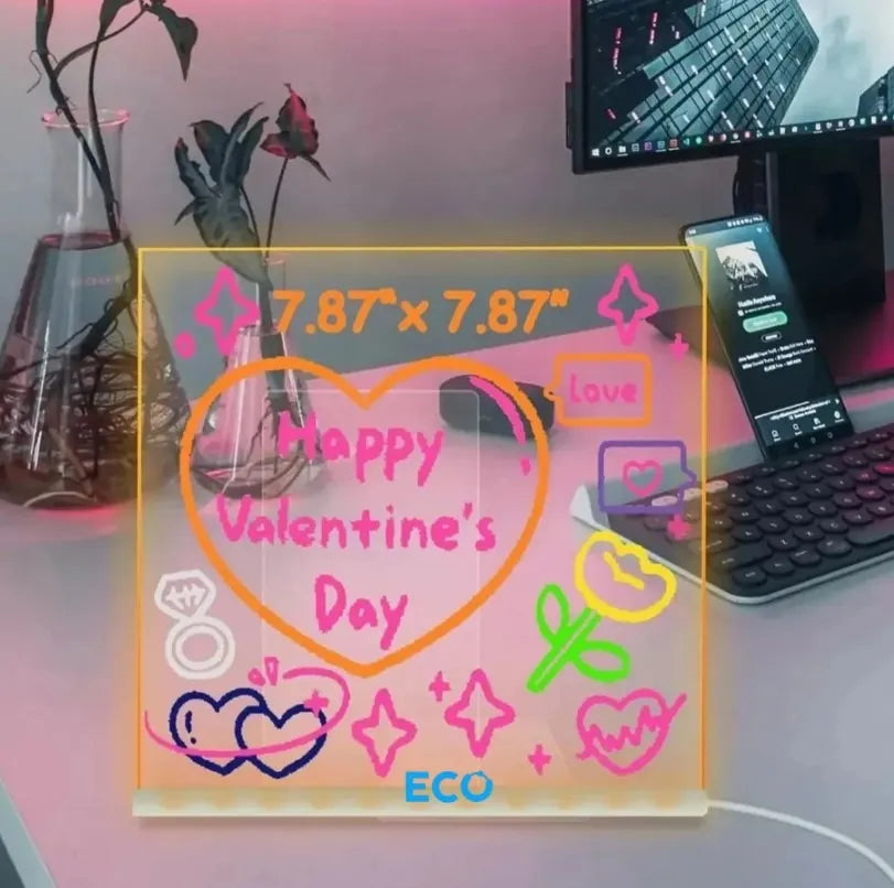 Tablero de mensajes LED acrílico recargable creativo