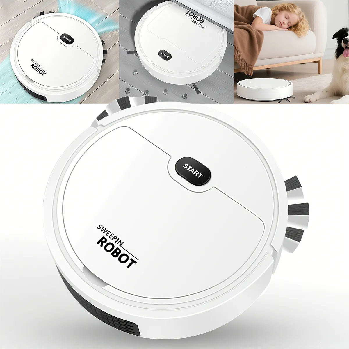 Aspiradora Robot Usb Inteligente 3 En 1 De Uso Doméstico