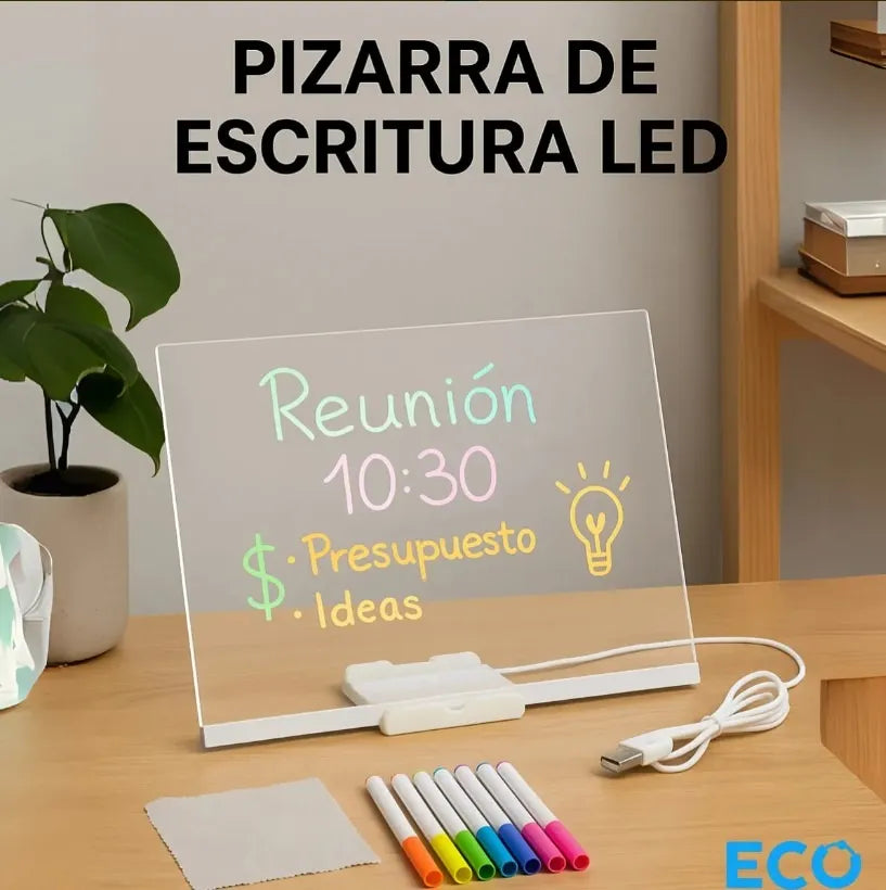 Tablero de mensajes LED acrílico recargable creativo