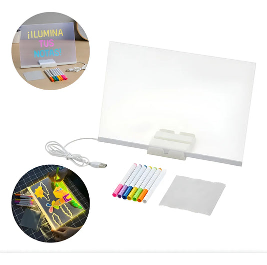 Tablero de mensajes LED acrílico recargable creativo