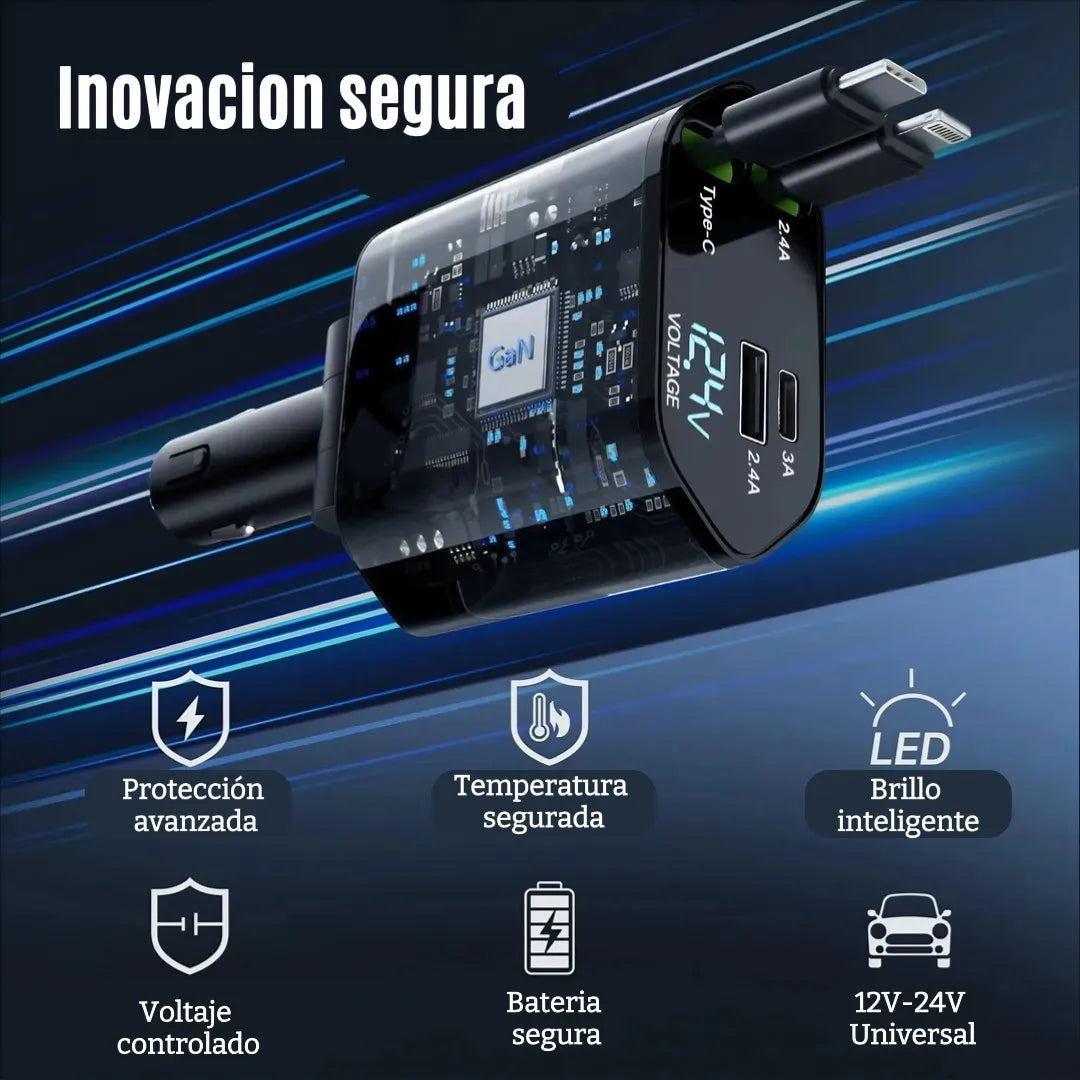 CARGADOR RETRÁCTIL 4 EN 1