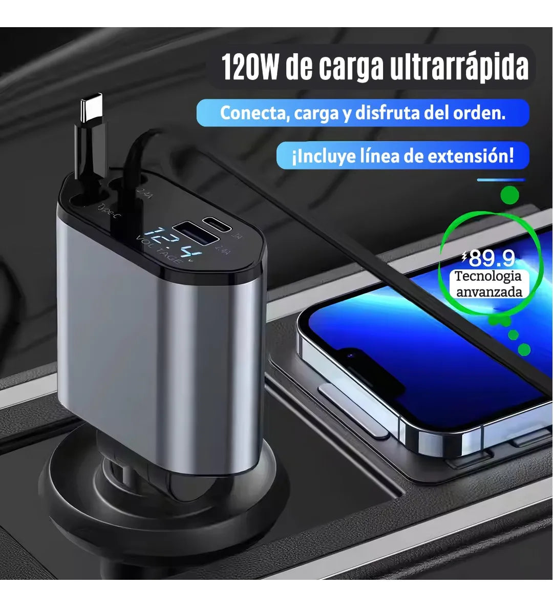 CARGADOR RETRÁCTIL 4 EN 1