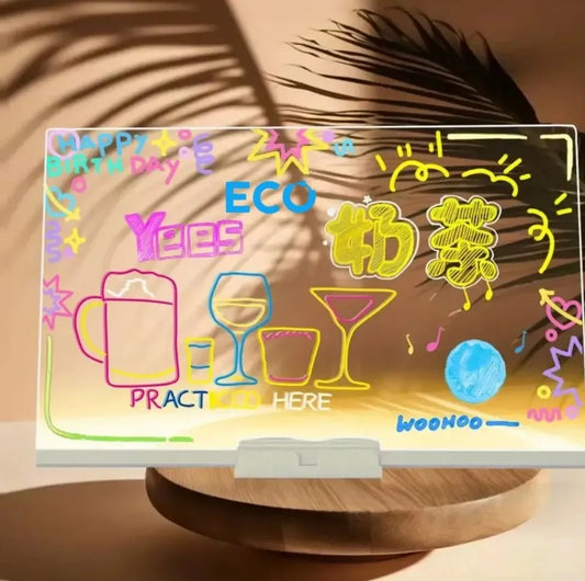 Tablero de mensajes LED acrílico recargable creativo