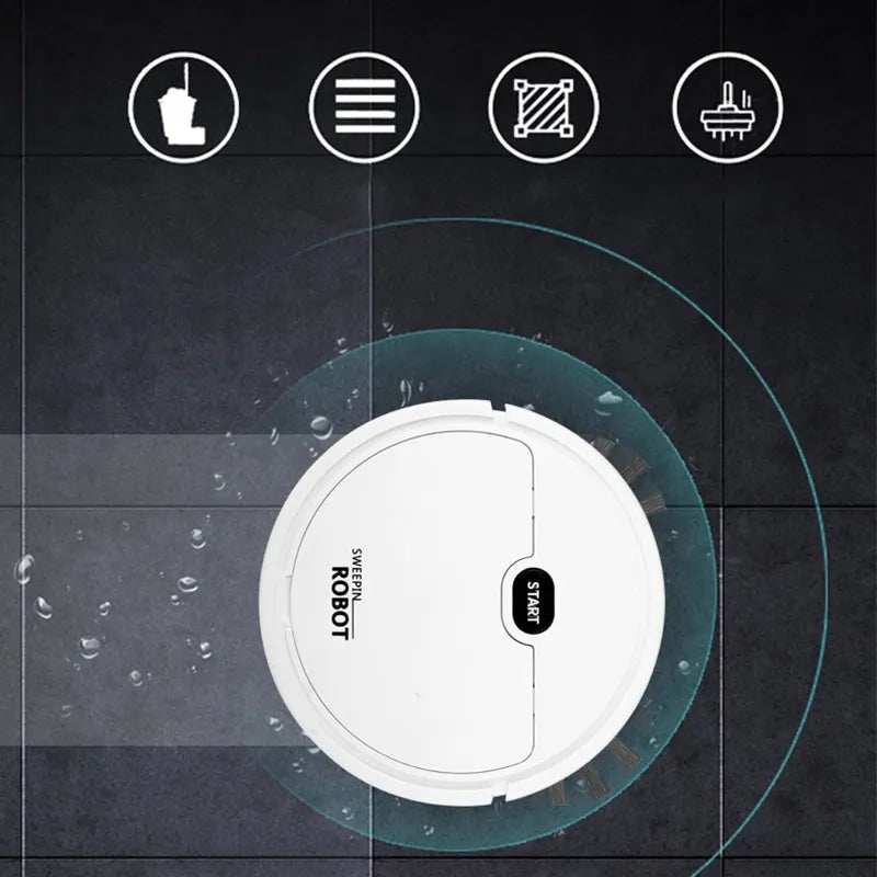 Aspiradora Robot Usb Inteligente 3 En 1 De Uso Doméstico