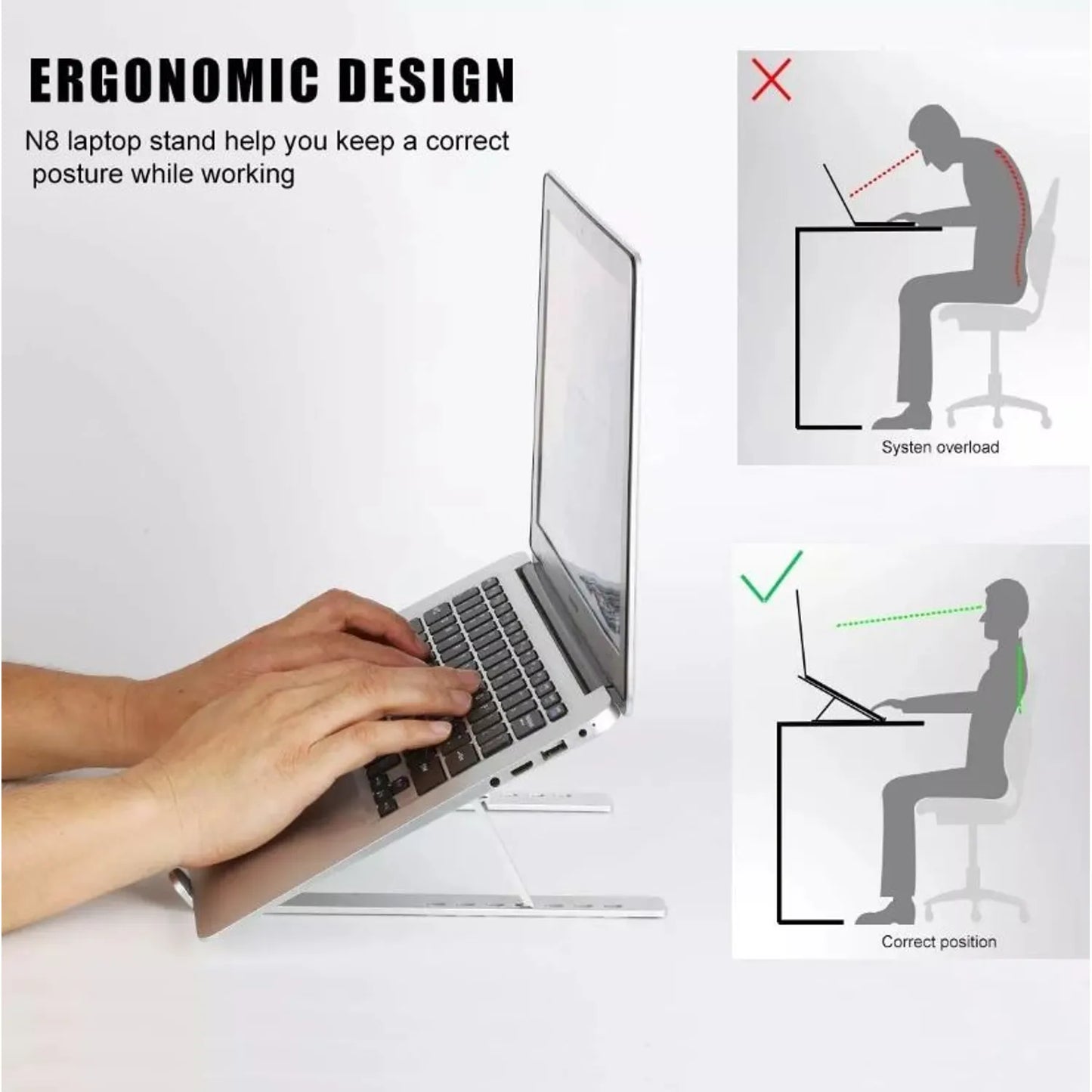 Base Soporte Para Portátil metálica Plegable Ergonómica